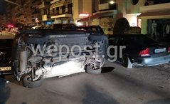 Καλαμαριά: Αυτοκίνητο ανετράπη τα ξημερώματα (φωτο)